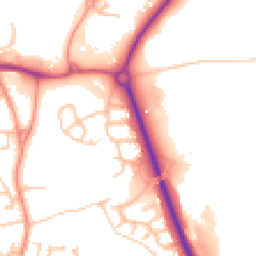 Daytime road noise heatmap for TF2 7QQ