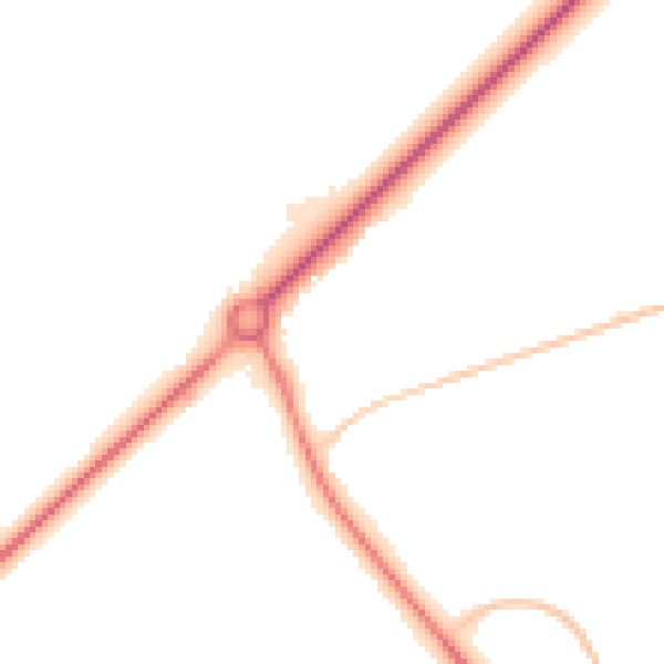 Night-time road noise heatmap for TF2 8DH