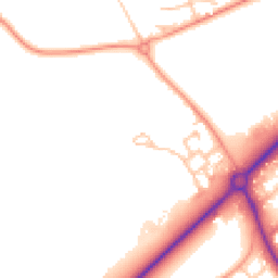 Daytime road noise heatmap for TF2 8DW