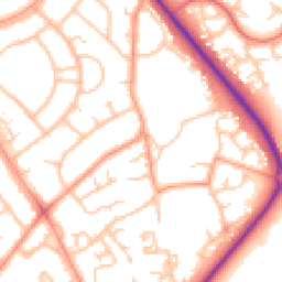 Daytime road noise heatmap for TF2 8EG