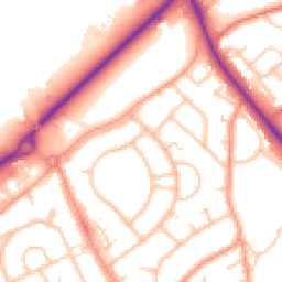 Daytime road noise heatmap for TF2 8EW