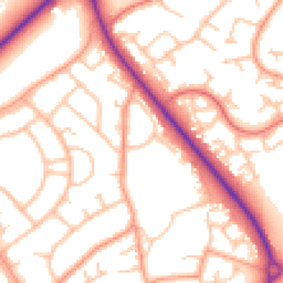 Daytime road noise heatmap for TF2 8HX