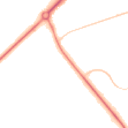 Night-time road noise heatmap for TF2 8JD