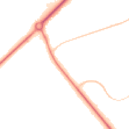 Night-time road noise heatmap for TF2 8JG