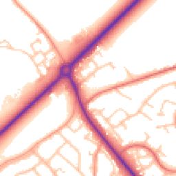 Daytime road noise heatmap for TF2 8NR