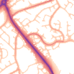 Daytime road noise heatmap for TF2 8QY