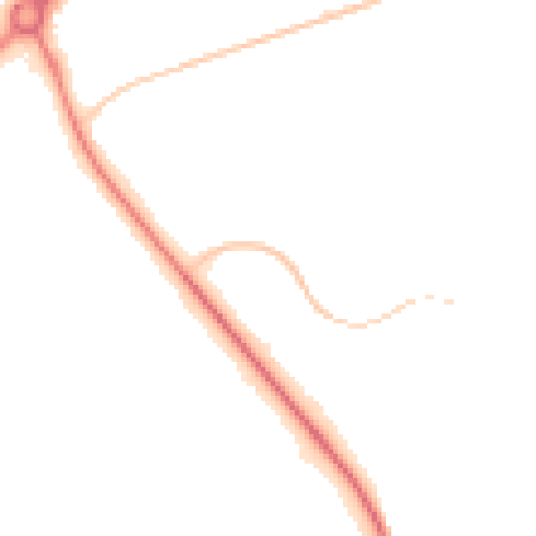 Night-time road noise heatmap for TF2 8QY