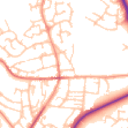 Daytime road noise heatmap for TF2 9AZ