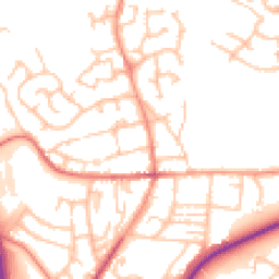 Daytime road noise heatmap for TF2 9BZ