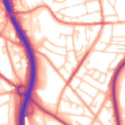 Daytime road noise heatmap for TF2 9DQ