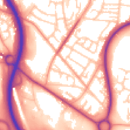 Daytime road noise heatmap for TF2 9EA