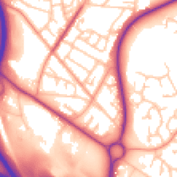 Daytime road noise heatmap for TF2 9ED