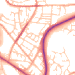 Daytime road noise heatmap for TF2 9EU