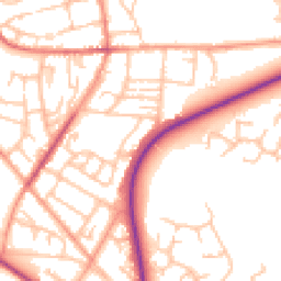 Daytime road noise heatmap for TF2 9EY