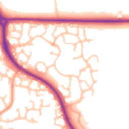 Daytime road noise heatmap for TF2 9FP
