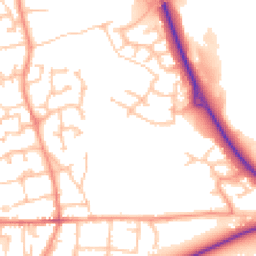 Daytime road noise heatmap for TF2 9FX