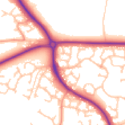 Daytime road noise heatmap for TF2 9GY