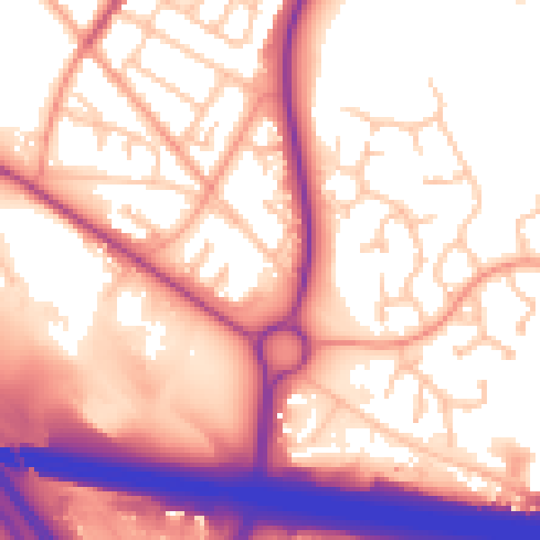 Daytime road noise heatmap for TF2 9HE