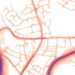 Daytime road noise heatmap for TF2 9JE