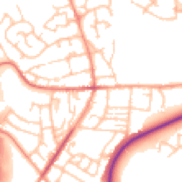 Daytime road noise heatmap for TF2 9JG