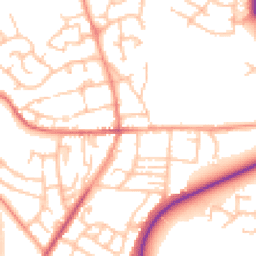 Daytime road noise heatmap for TF2 9JU