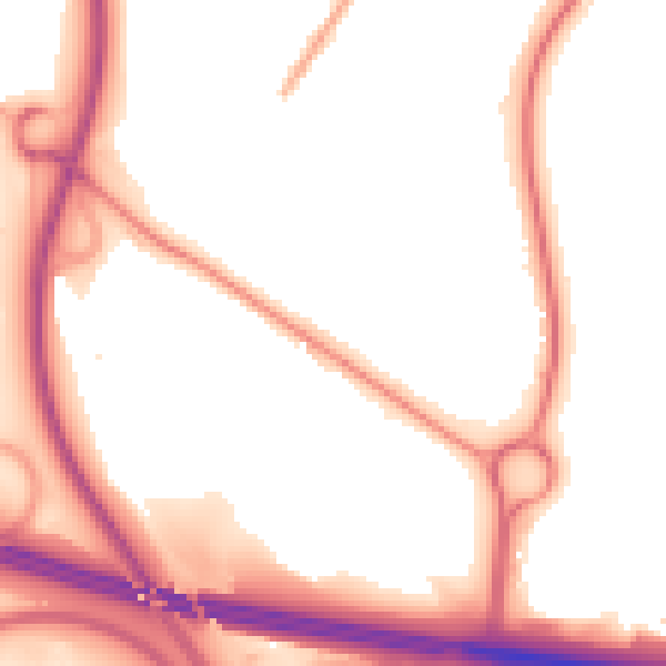 Night-time road noise heatmap for TF2 9PJ