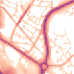 Daytime road noise heatmap for TF2 9QQ