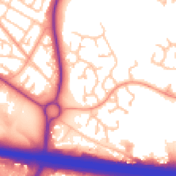 Daytime road noise heatmap for TF2 9QW