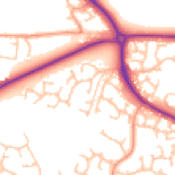 Daytime road noise heatmap for TF2 9SJ