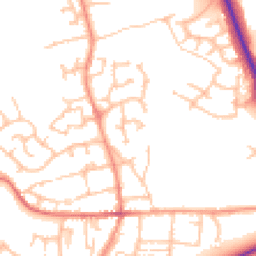 Daytime road noise heatmap for TF2 9UZ