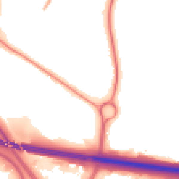 Night-time road noise heatmap for TF2 9WU