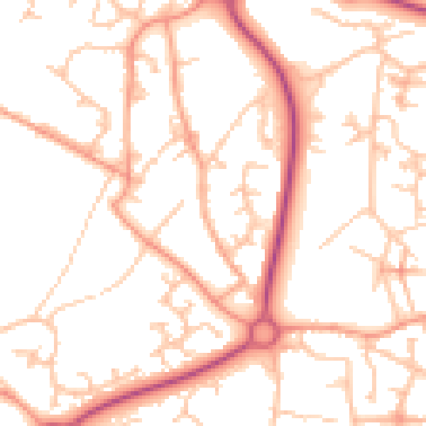 Daytime road noise heatmap for TF4 2BD