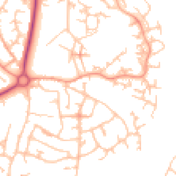 Daytime road noise heatmap for TF4 2BJ