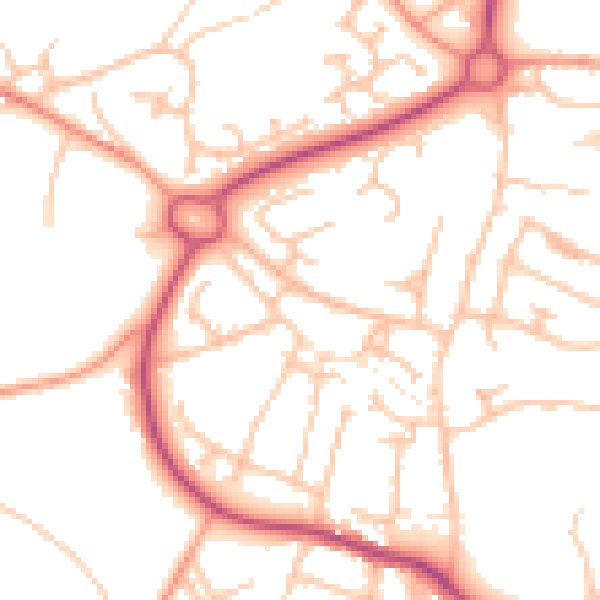 Daytime road noise heatmap for TF4 2BX