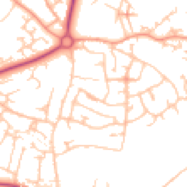 Daytime road noise heatmap for TF4 2DE