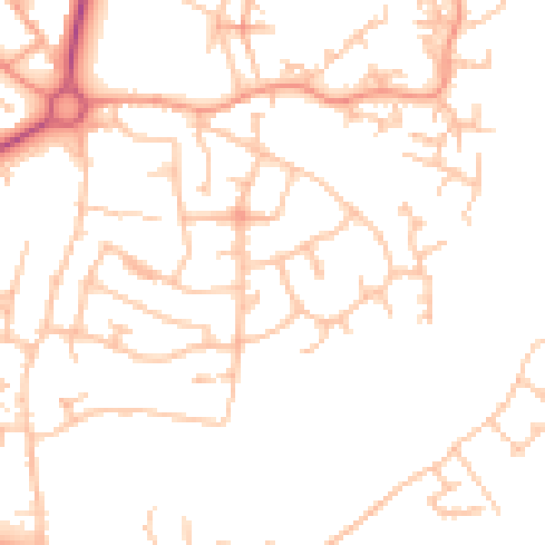 Daytime road noise heatmap for TF4 2DQ