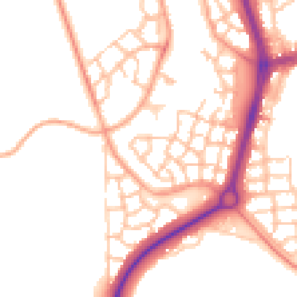 Daytime road noise heatmap for TF4 2GQ
