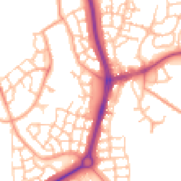 Daytime road noise heatmap for TF4 2PZ