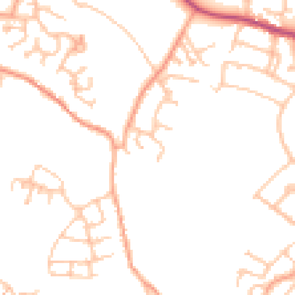 Daytime road noise heatmap for TF4 3AD