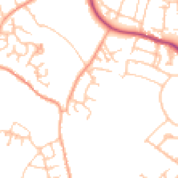 Daytime road noise heatmap for TF4 3AF