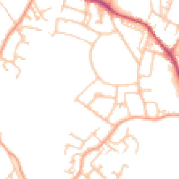 Daytime road noise heatmap for TF4 3EH