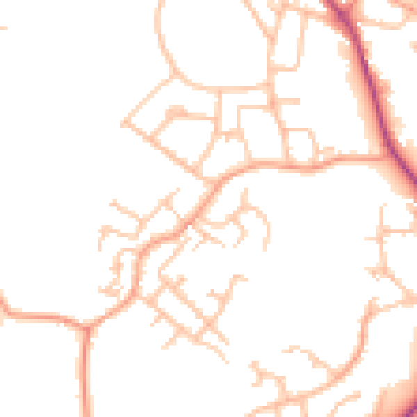 Daytime road noise heatmap for TF4 3HA