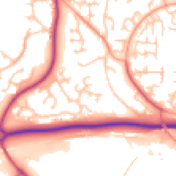 Daytime road noise heatmap for TF4 3TH
