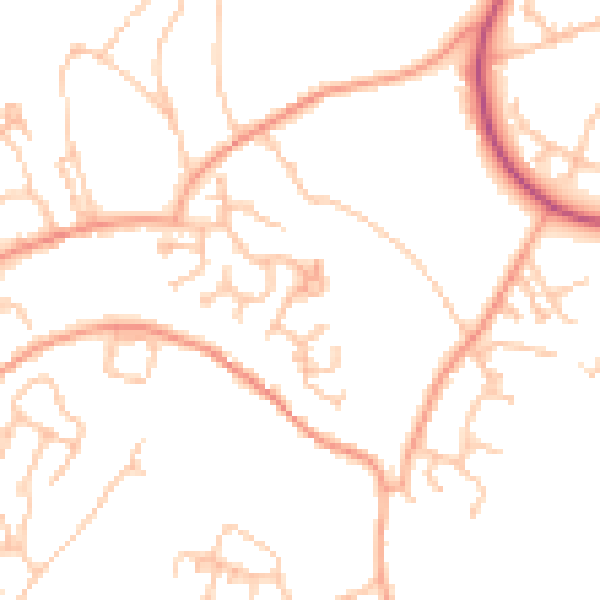 Daytime road noise heatmap for TF4 3UL