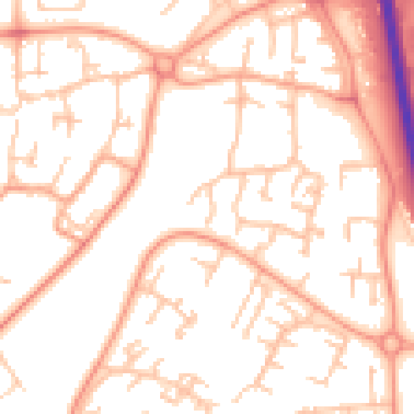 Daytime road noise heatmap for TF7 4BZ