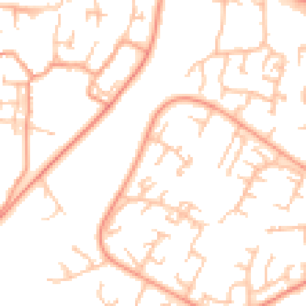 Daytime road noise heatmap for TF7 4EX