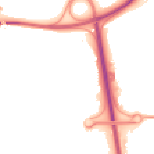 Night-time road noise heatmap for TF7 4GG