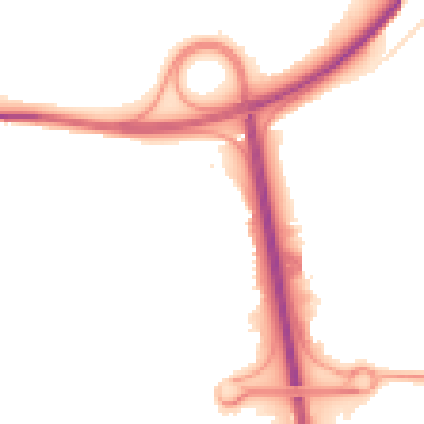 Night-time road noise heatmap for TF7 4GR