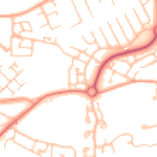 Daytime road noise heatmap for TF7 5HS