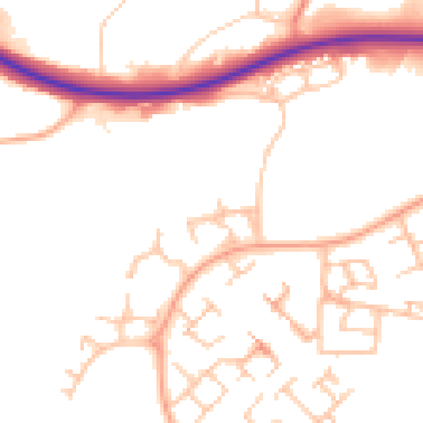 Daytime road noise heatmap for TF7 5TH